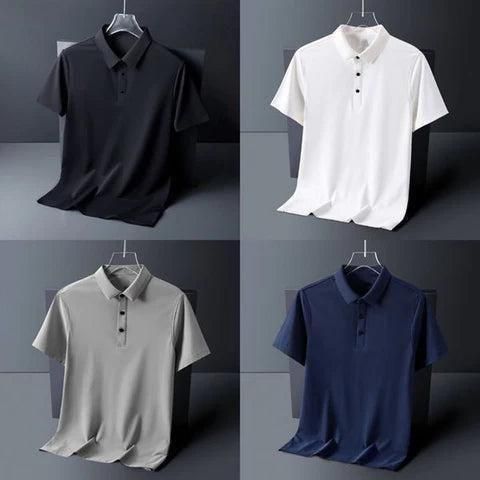 Poly Matte Solid Half Sleeves Mens Polo T-Shirt Pack Of 4.